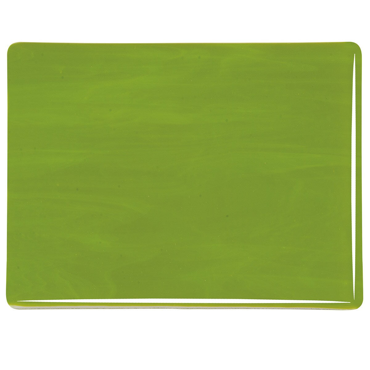 0222 Avocado Green Opal 90 COE Bullseye Fusing Glass Sheet 5x5 inch-