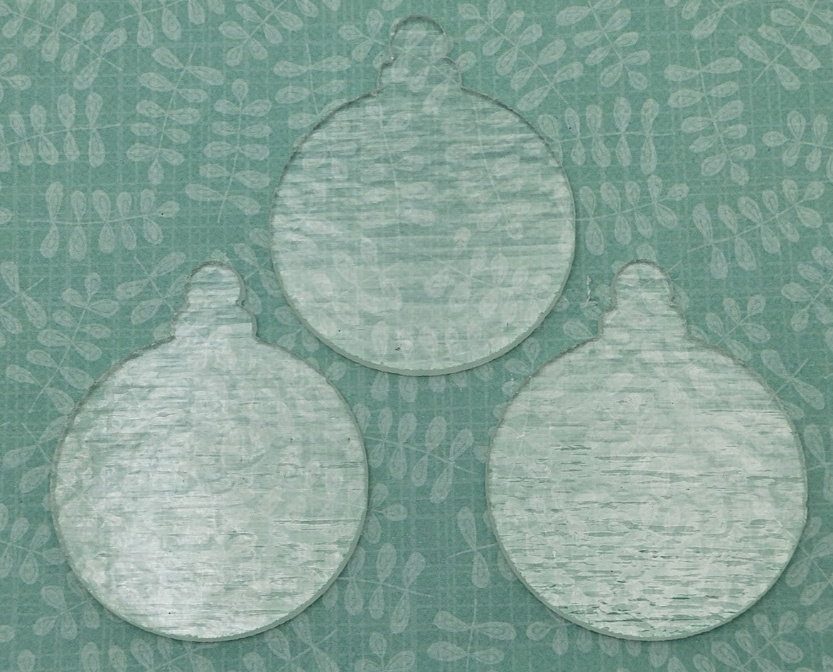 Three Clear 90 COE Precut Glass Ornament Blanks Fusing Supplies 90COE-