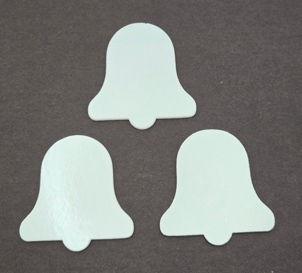 Three 96 COE Precut Glass Bell Ornament Blanks White Fusing Supplies 96COE-