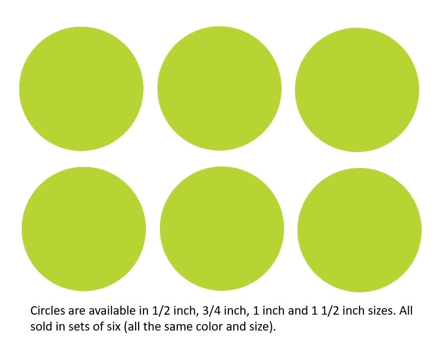 226.72 Lemongrass Yellow Green SIX 96 COE Precut Glass Circles 1/2, 3/4, 1, 1 1/2 Inches-
