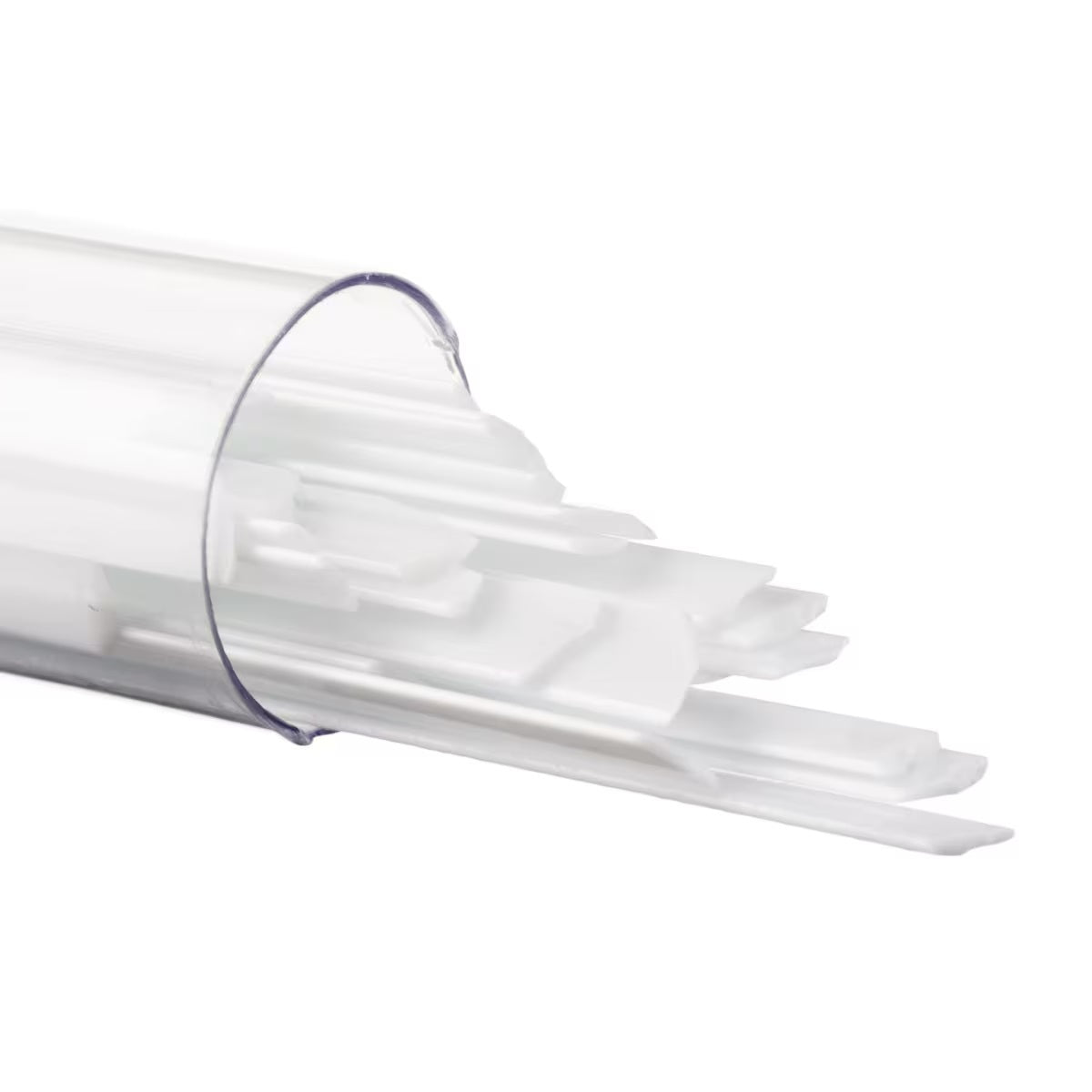 013 White Opal Full Tube 5 oz BULLSEYE Glass Ribbon Noodle 90 COE Fusing-