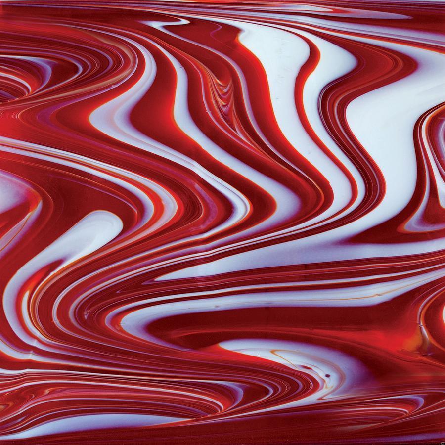 355.1 Strawberries and Cream 6 x 6 Inch Oceanside Compatible 96 COE Sheet Glass-