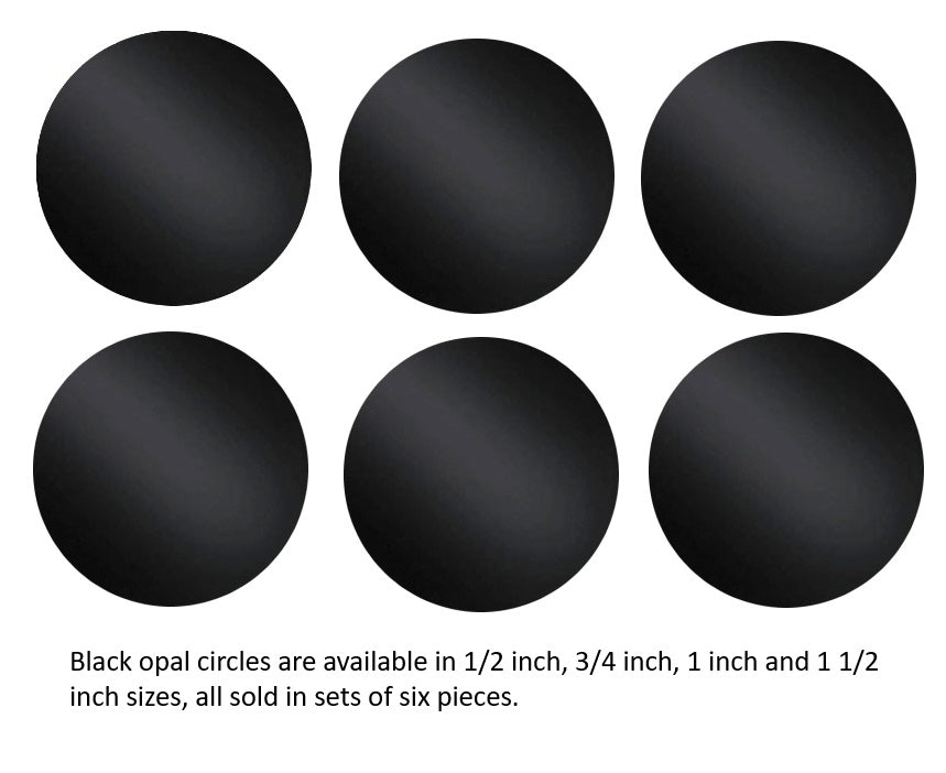 (Six) Black Opal 1009 Glass Circles Choice 1/2, 3/4, 1, 1 1/2 inches 96 COE-