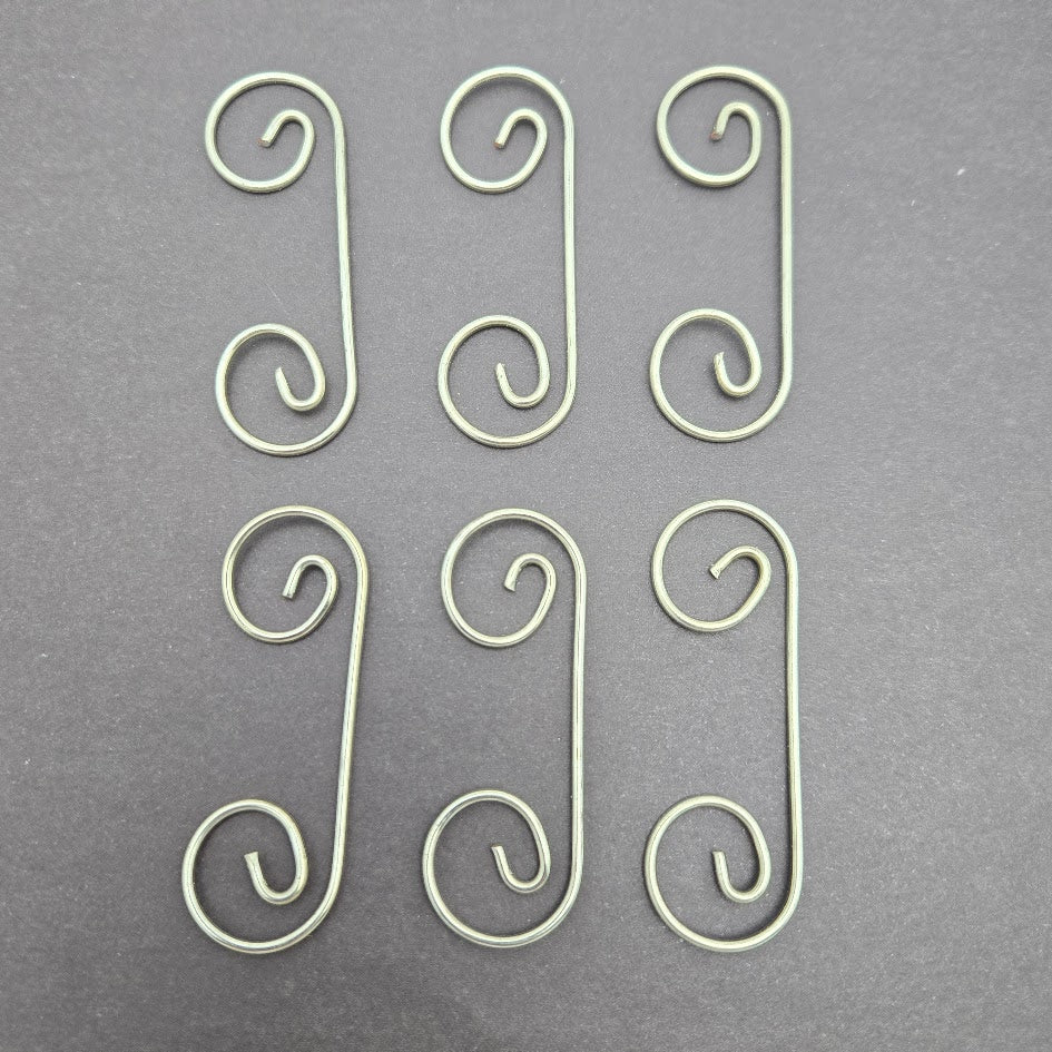Curly Q - 1-15/16 in. x 9/16 in. Package of Six Design Elements Wire Shapes Hangers-