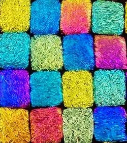 90 COE Dichroic Crinkle Scrap on BLACK Substrate 8 ounces Glass Fusing 90COE-