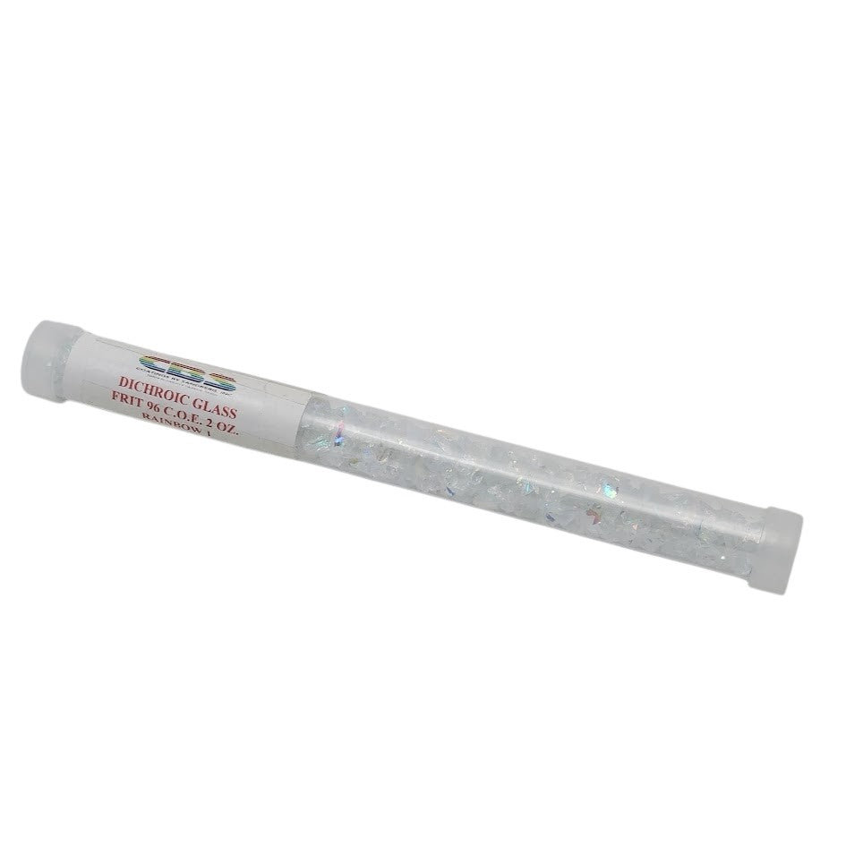 CBS Dichroic Frit 96 COE Rainbow One on CLEAR Glass Fusing Supplies 2 oz tube-