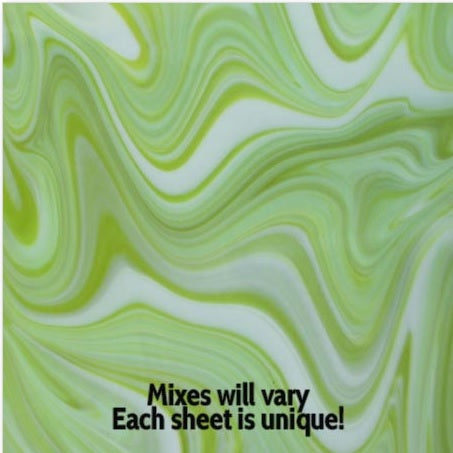 FR43F Fuser's Reserve White & Lemongrass Opal 6 x 6 inch 96 COE Fuser's Reserve-