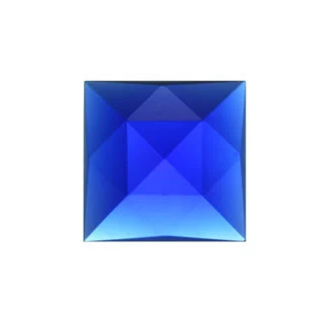Dark Blue SQUARE Glass Faceted Jewel 25mm German Made Bevels .98 inches-
