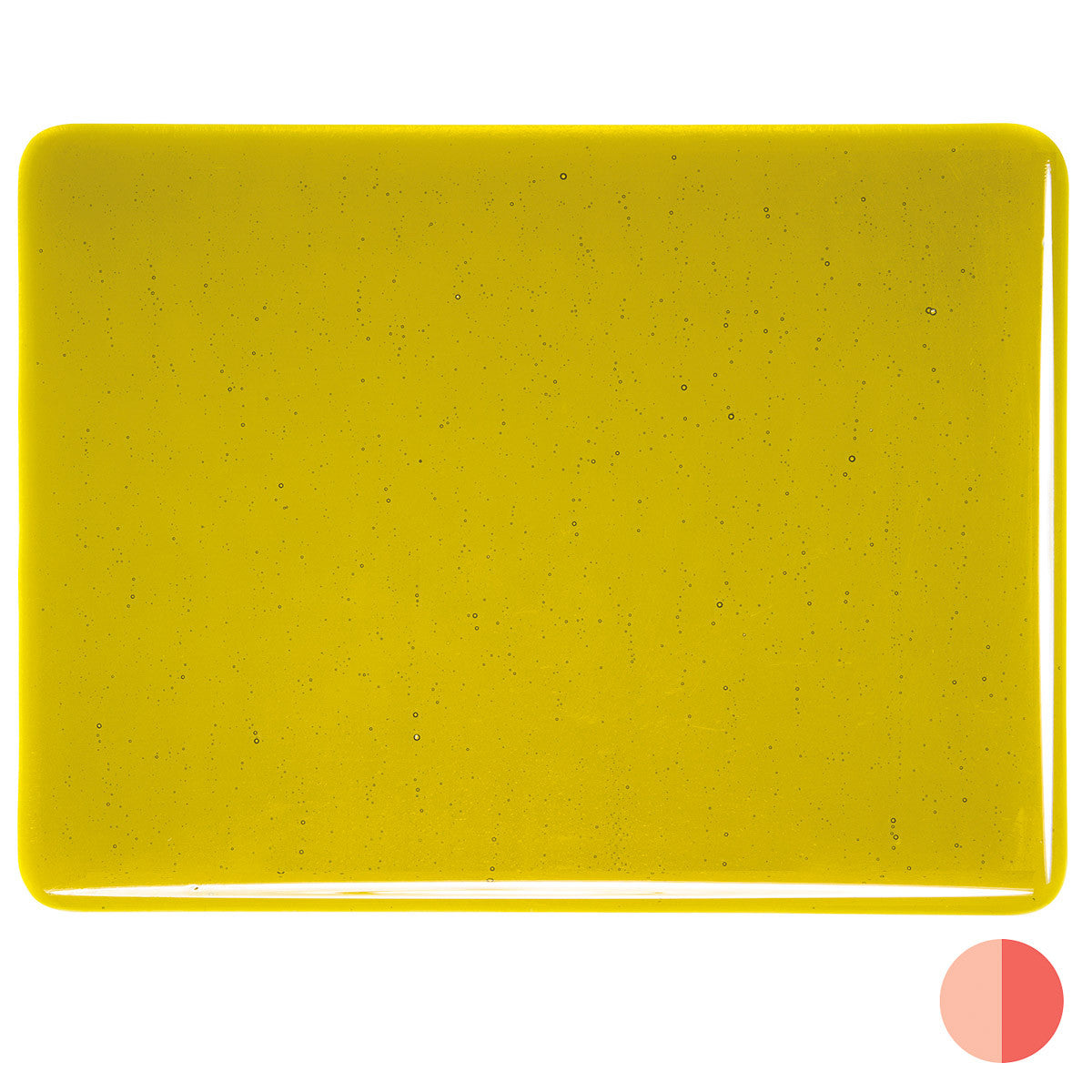 1126 Chartreuse Striker Transparent Bullseye 90 COE Glass Sheet 10x10" 90COE