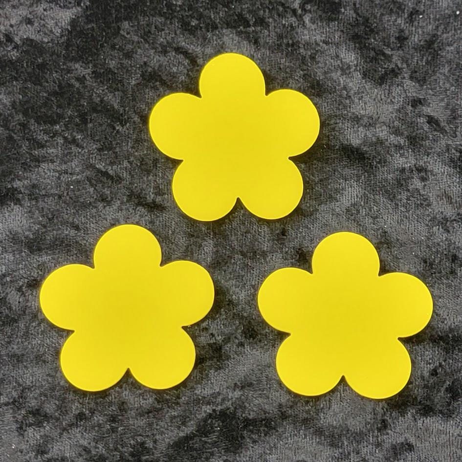 THREE Pieces Happy Flowers 96 COE Precut Glass Design Shape Choice of Color Size-