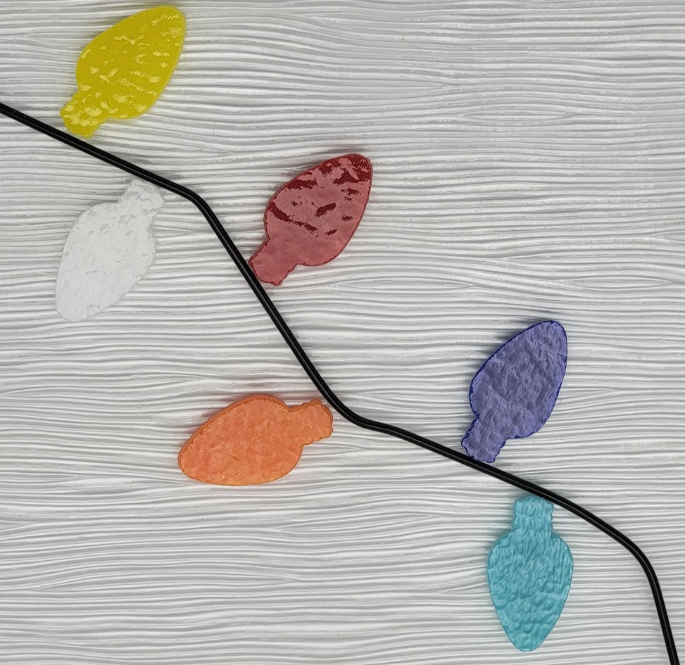 Christmas Bulbs 90 Precut Glass Shapes Set of Six Colors Holiday Glass Fusing Supplies-