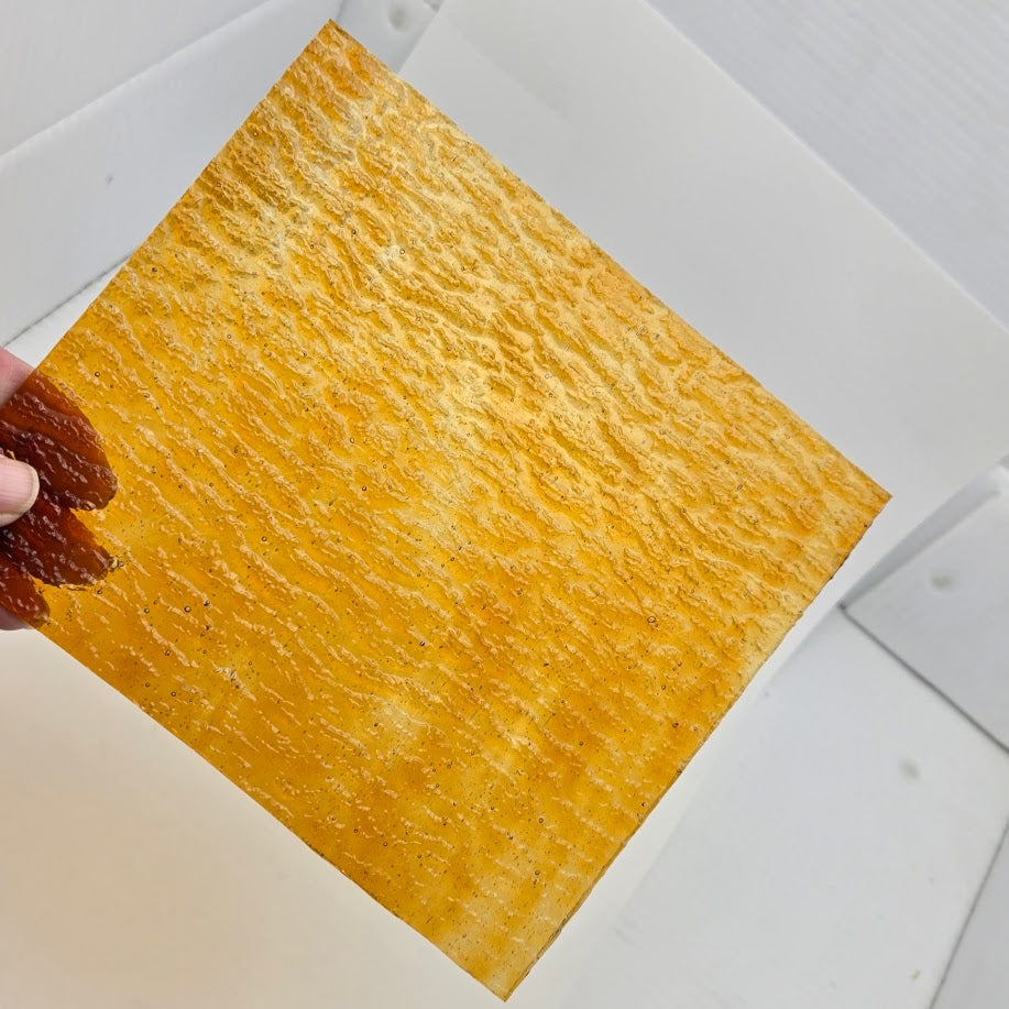 Kokomo Medium Amber Ripple 6 by 7 inches or larger Stained Glass-