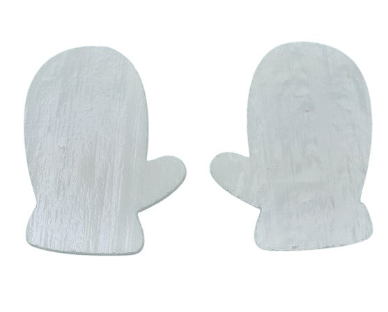 Pair of Mittens 90 COE Precut Glass Shapes (2) Choice Red White Clear Blue Holiday Winter Christmas-