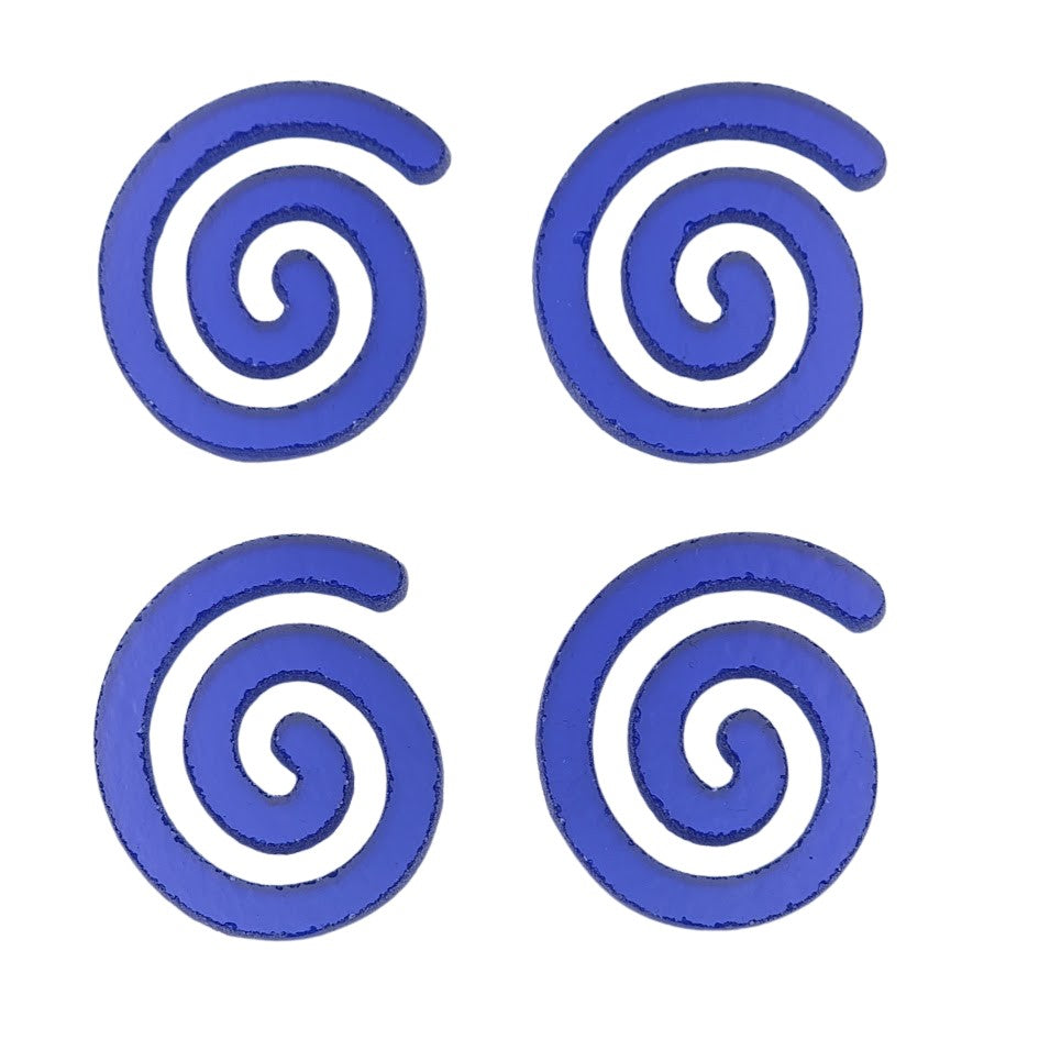 132 Light Blue Transparent FOUR Spirals 96 COE Precut Glass Fusing Shapes-