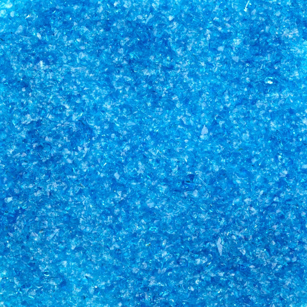 F3 5332 96 Blue Topaz Transparent MEDIUM 96 COE Frit 8.5 oz Jar-