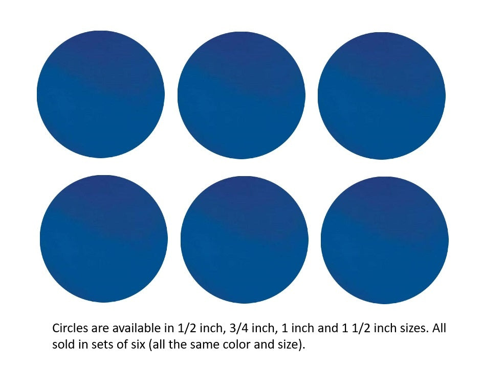 136 Dark Blue Six 96 COE Glass Circles Choice of 1/2, 3/4, 1, or 1 1/2 inches-