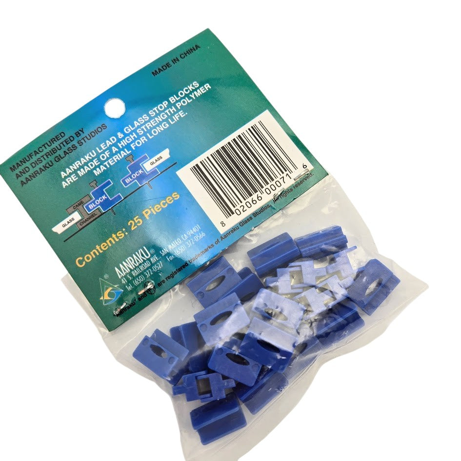 LEAD STOP BLOCKS package of 25 by AANRAKU Stained Glass Lead Supplies LSB-