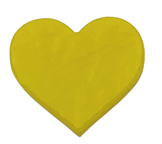 Six Pieces 1" Precut 90 COE GLASS Heart Red Clear Lavender White Red Mint Yellow Orange CHOICE-Model Yellow Opaque Six Pieces