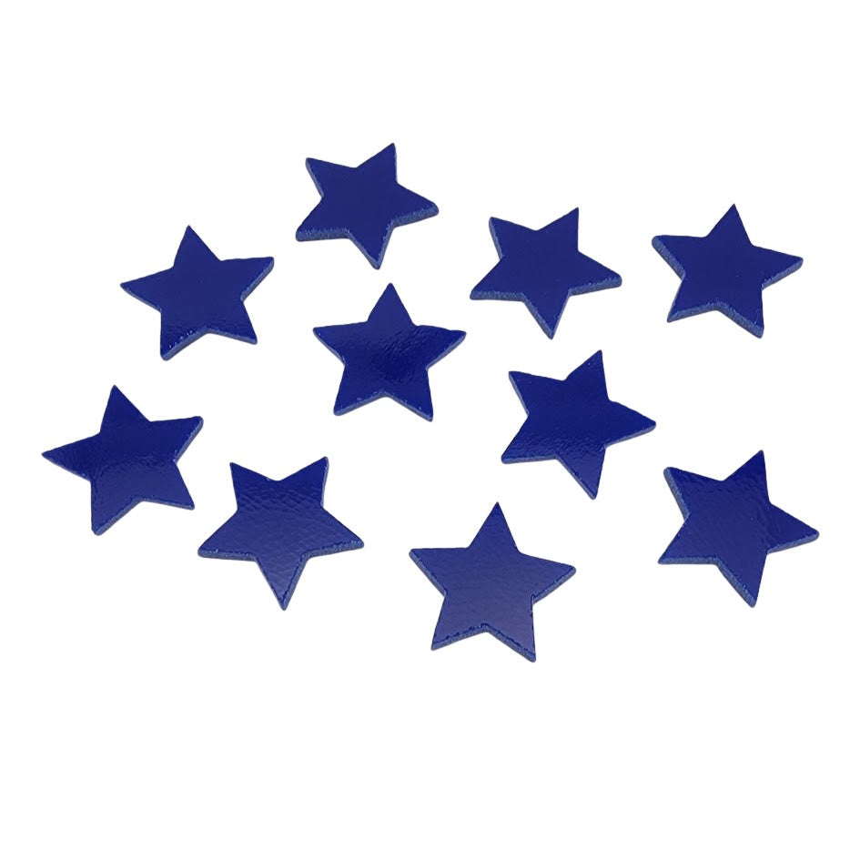 Ten 1 inch Stars Dark Opal Blue Precut 96 COE Glass Oceanside Fusible-