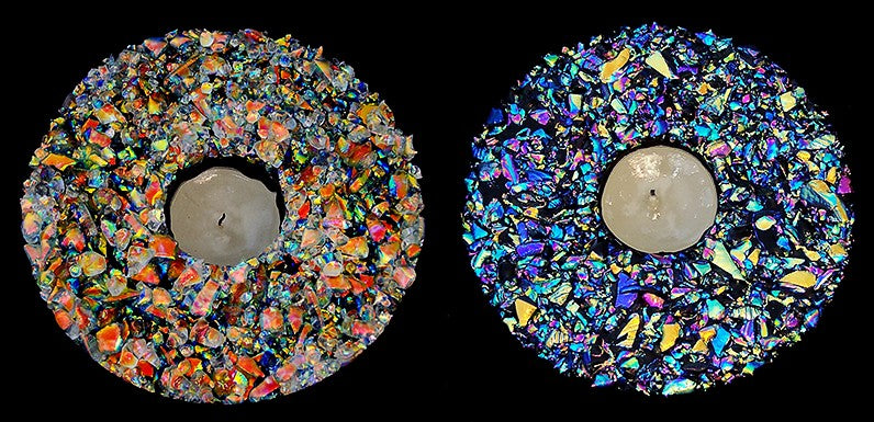 CBS Dichroic Frit 90 COE Rainbow One on BLACK Glass Fusing Supplies 2 oz tube-