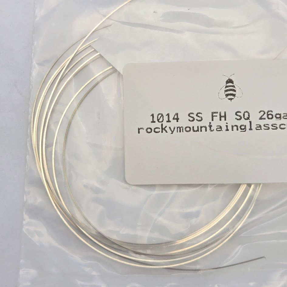 26ga Full Hard Square Solid Sterling Silver Five Feet Wrapping Wire Made in the US-