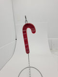 Fused Glass CANDY CANE Christmas Tree Ornaments Handmade 3.7 inches Tall- 
