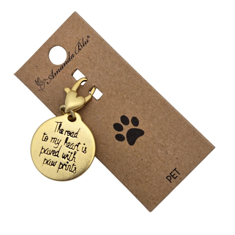 Paved with Paw Prints Amanda Blu Two Sides Two-tone Gold & Silver Dog Cat-