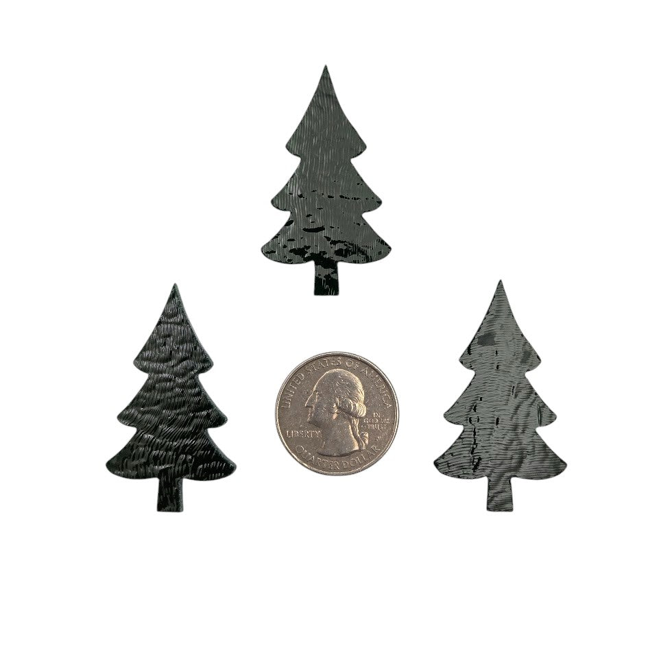 90 COE Tall Mini Trees Set of THREE Glass Precut Bullseye 1 by 1 3/4 inches Christmas Pine-