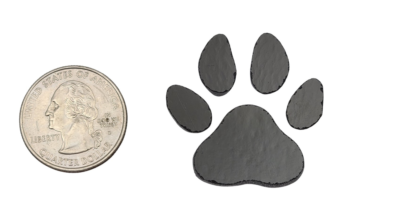 Black 96 COE PAW Small Precut Glass Shape Dog Cat Print 1 3/8 by 1 1/2 inches-