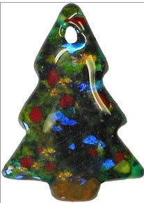 Little Fritters HOLEY PINE CHRISTMAS TREE Pendant Ornament Small Glass Kilns 64-