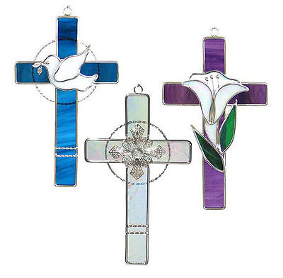 CROSS TRIO KIT Best Seller Precut Glass Suncatcher Kit Studio One 5x9" Christian-