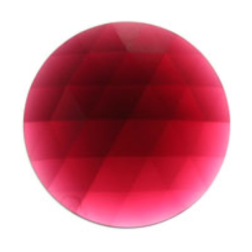 Gold Pink 25mm FACETED JEWEL 1" German-Made Stained Glass Focal Bevel-