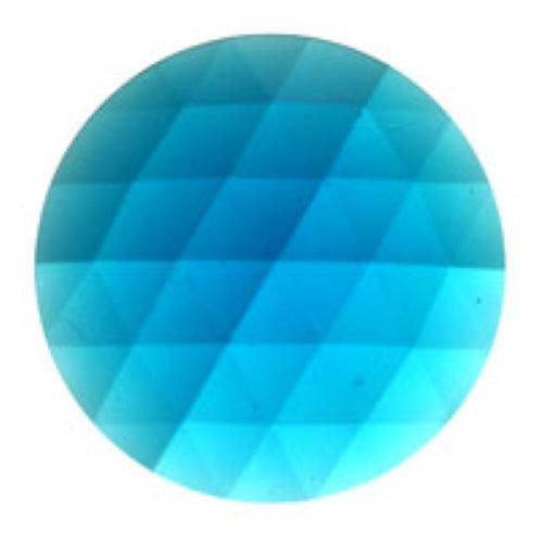 Turquoise Blue 30mm Faceted Jewel German Made Bevel Round 1.18 inch-