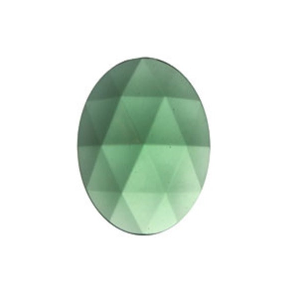 Sea Green Jewel Focal 30x40mm OVAL Faceted Quality German Made Flat Back-