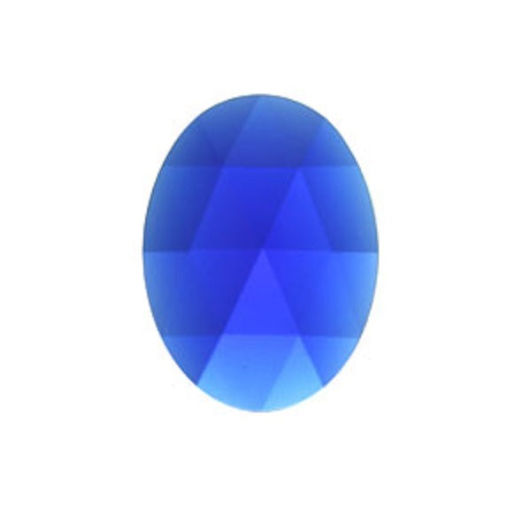 Dark Blue Jewel Focal 30x40mm OVAL Faceted Quality German Made Flat Back-