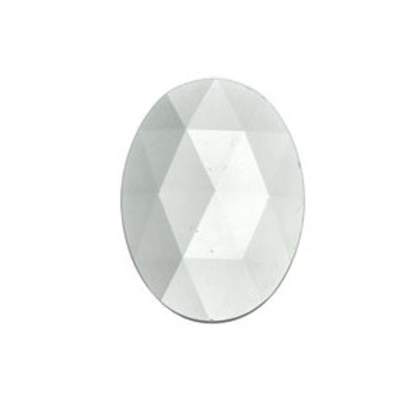 Crystal Clear Jewel Focal 30x40mm OVAL Faceted Quality German Made Flat Back-