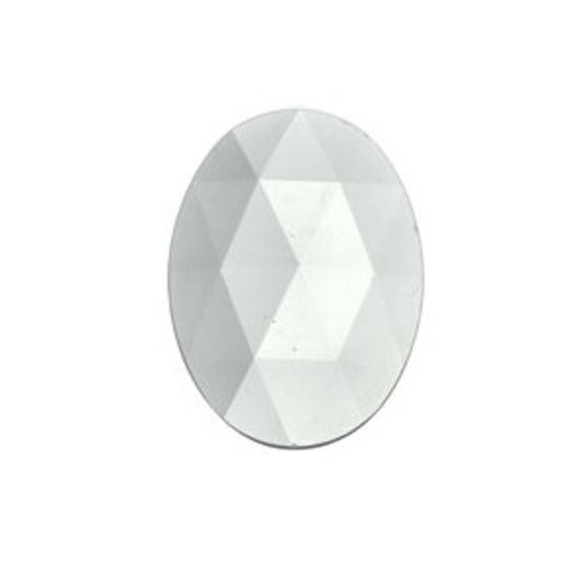 Crystal Clear Jewel Focal 30x40mm OVAL Faceted Quality German Made Flat Back-