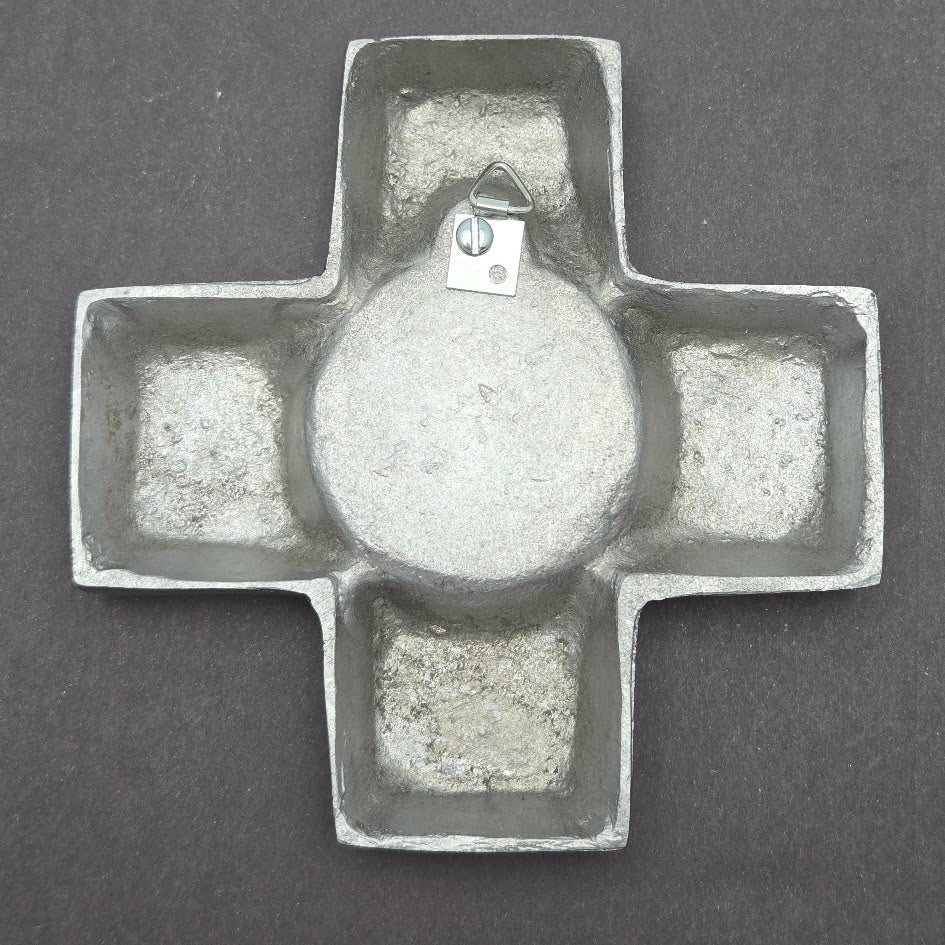 Wall Art Display Fusing Decor Pewter Cross Candle Holder