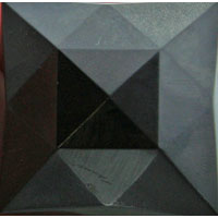 Black ONE SQUARE Glass Faceted Jewel 30mm 1.18" German Made Bevels-
