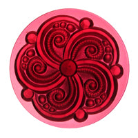 Gold Pink Swirl Faceted 35mm Glass Jewel From Germany Focal-