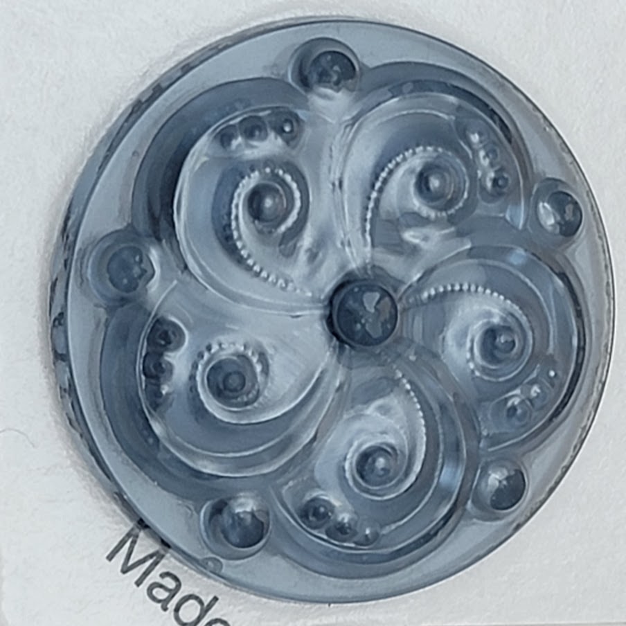Steel Blue Swirl 35mm Glass Jewel From Germany Focal-