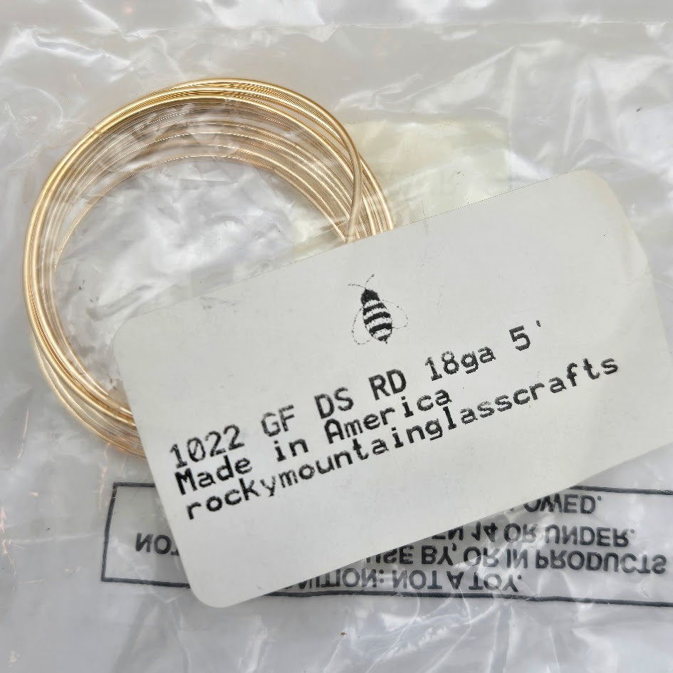 18ga Dead Soft Round 12Kt Gold-Filled Five Feet Wrapping Wire Made in the US-
