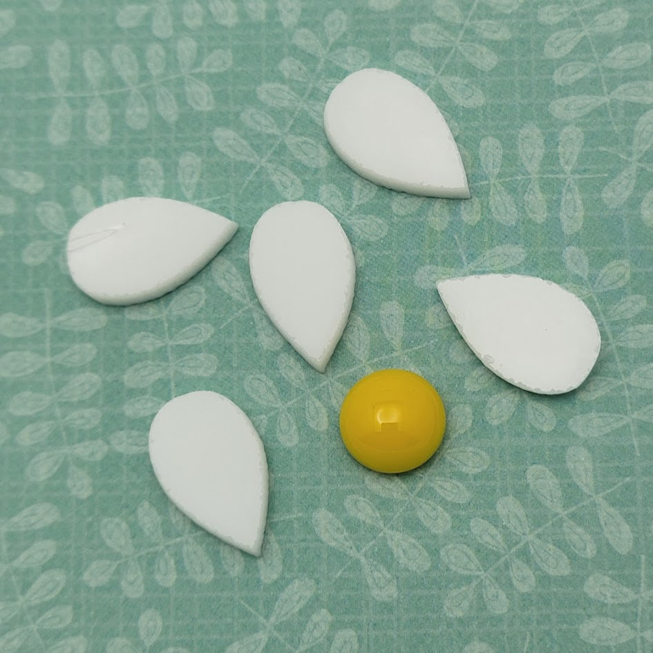 Sale! White Opal 96 COE Five Petal Flower Glass Precuts for Fusing Supplies-