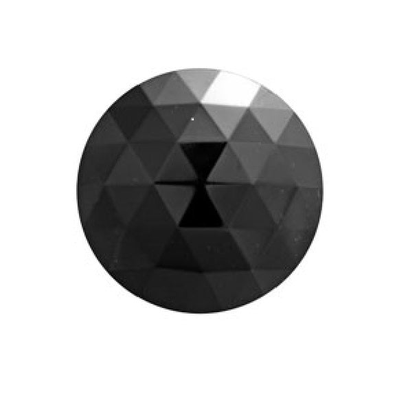Black 30mm Faceted Jewel German Made Bevel Round 1.18 inch-