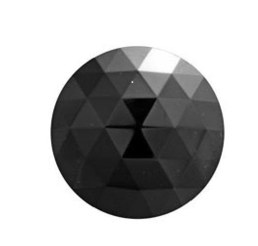 Black 25mm FACETED JEWEL 1" German-Made Stained Glass Focal Bevel-
