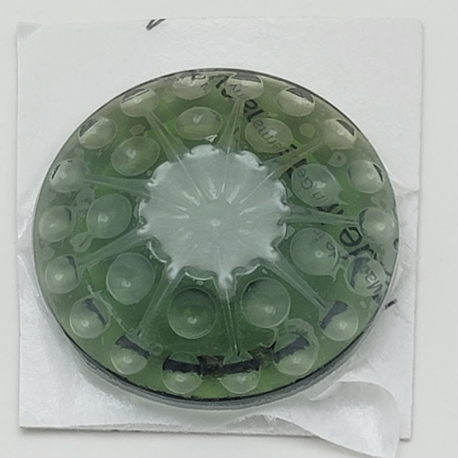 Sea Green Dotted Daisy 35mm Glass Jewel From Germany Focal-