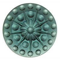 Steel Blue Dotted Daisy 35mm Glass Jewel From Germany Focal-