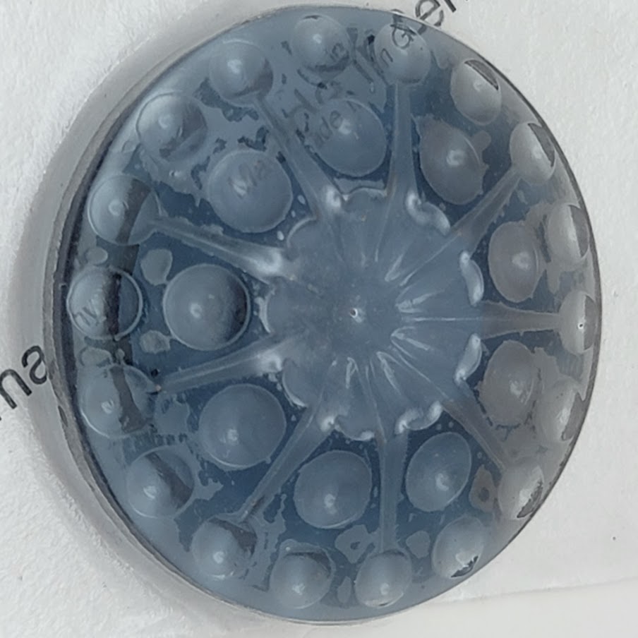Steel Blue Dotted Daisy 35mm Glass Jewel From Germany Focal-