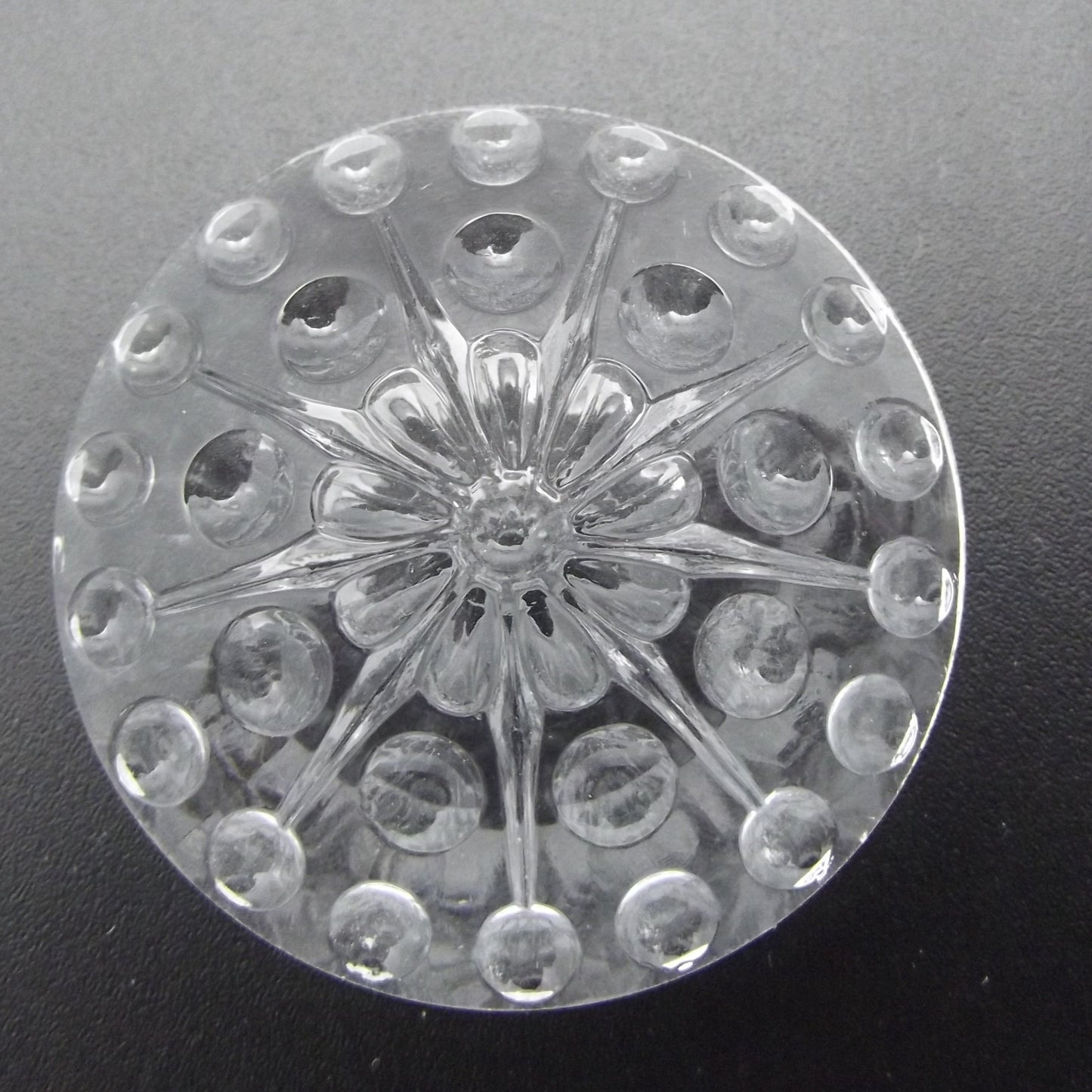 Crystal Clear Dotted Daisy 35mm Glass Jewel From Germany Focal-
