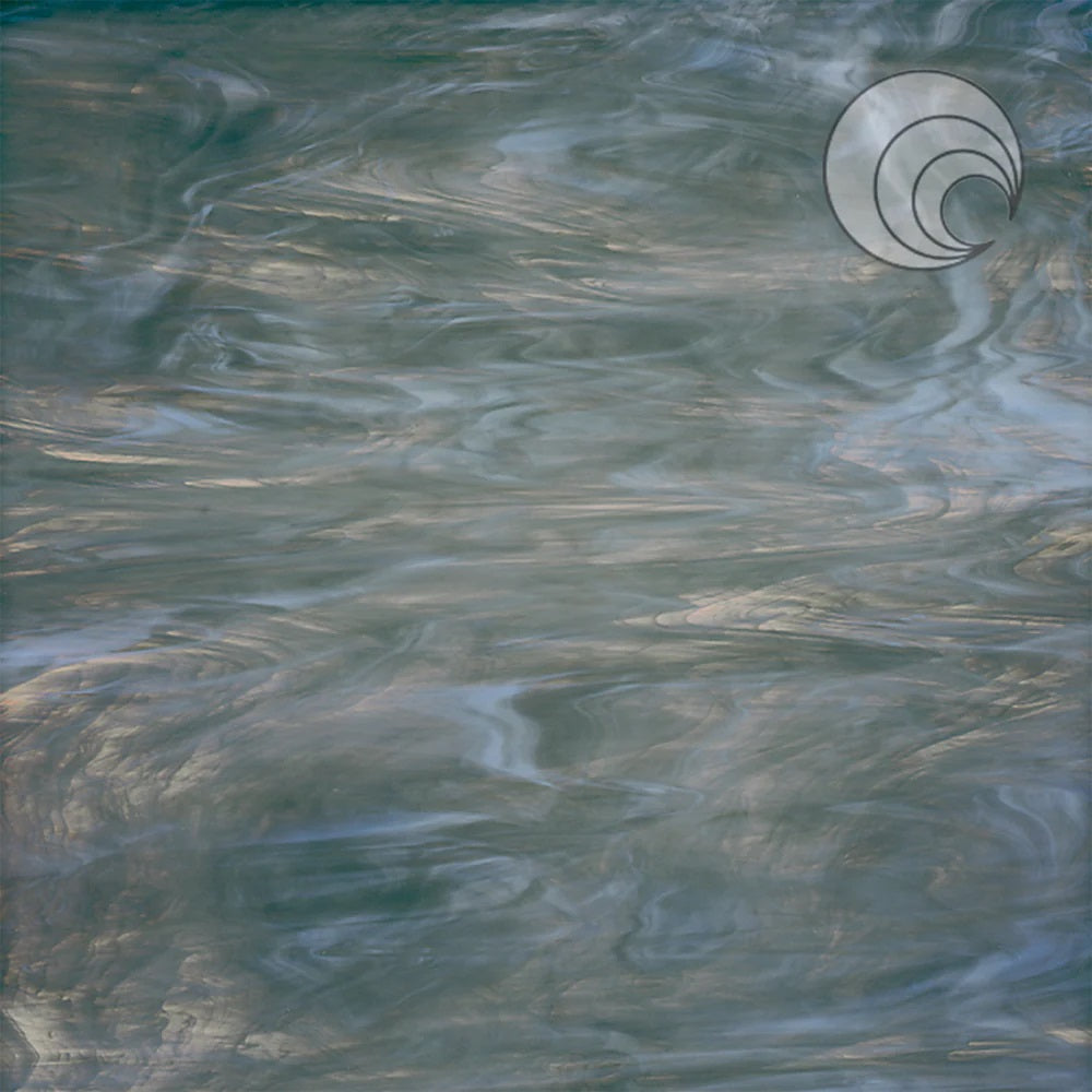 387.2 Gray White Mix 12 x 12 Inch Oceanside Compatible 96 COE Sheet Glass-